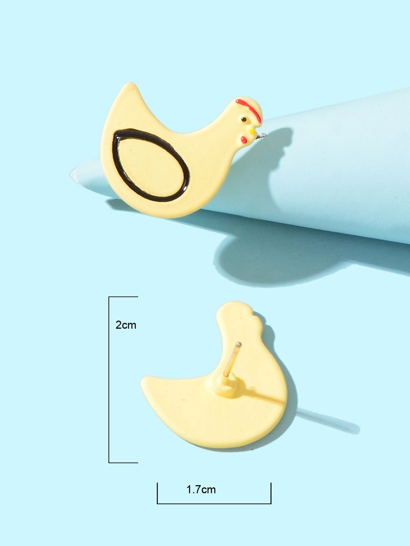 Yellow Chicken Stud Hen Earrings Girls Lovely Animal Gift Funny Chick Jewellery