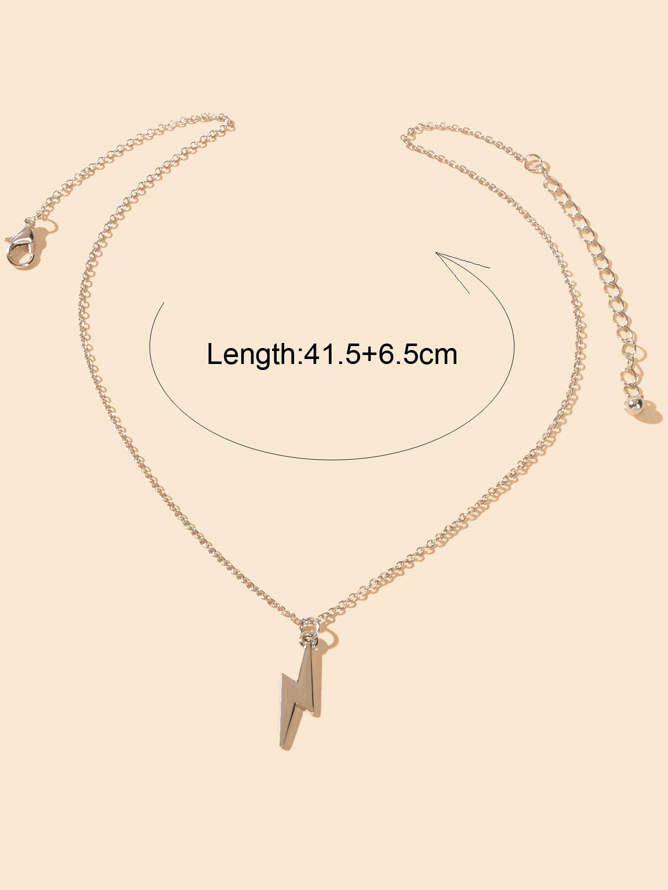Gold Color Lightning Bolt Flash Charm Necklace Thunder Pendant Chain Collar Gift