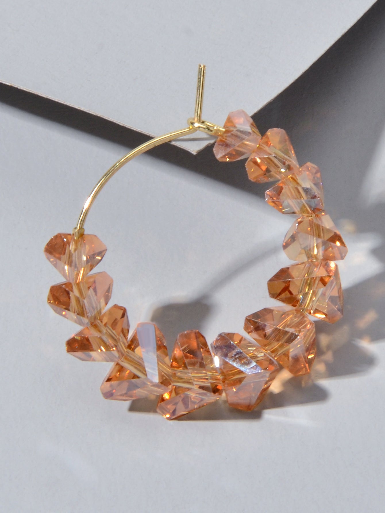 Ladies Jewellery Transparent Acrylic Beads Hoop Dangle Earrings Party Decoration