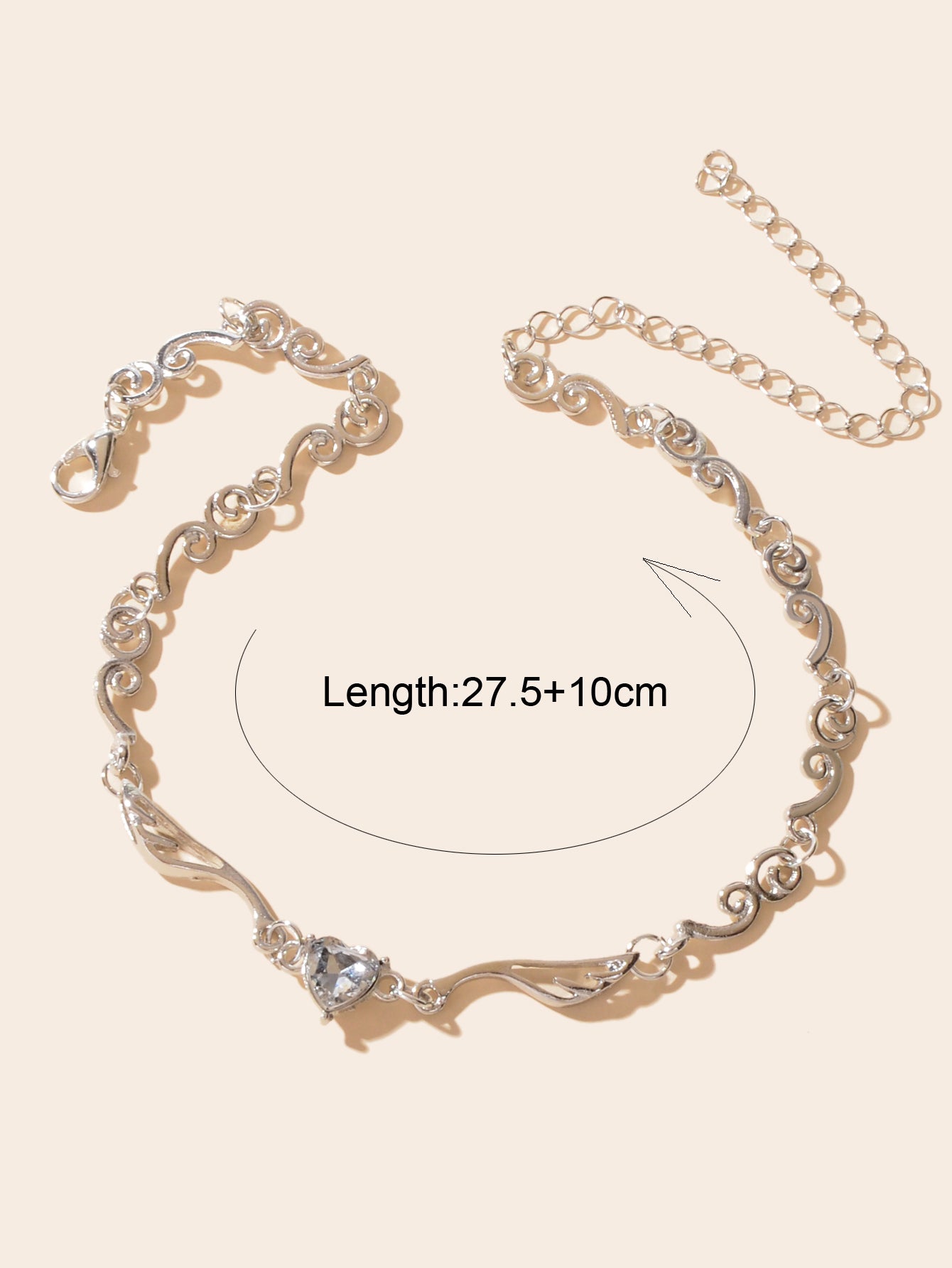 Heart Zircon Wing Design Silver Chain Clavicle Bridal Necklace for Wedding Prom