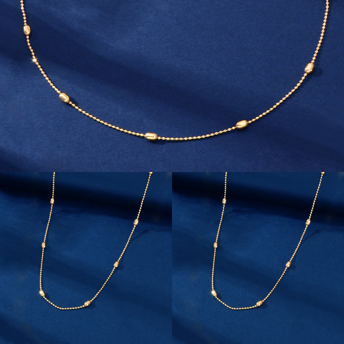 3 pcs Minimalist Jewelry Golden Beads Chain Collar Necklaces set Trendy Accessories