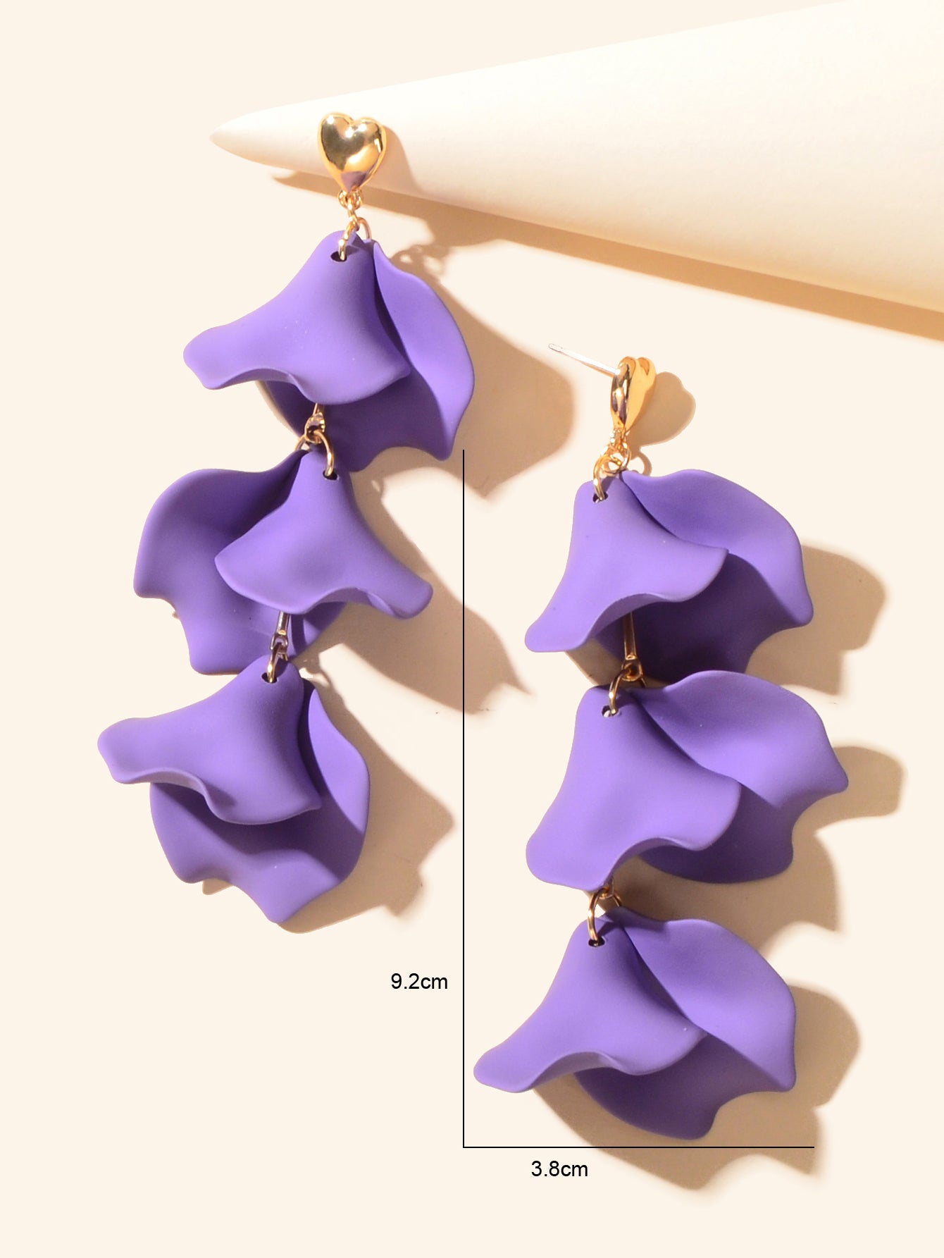 Romantic Flower Petal Long Pendant Dangle Earrings Women Party Dating Jewellery