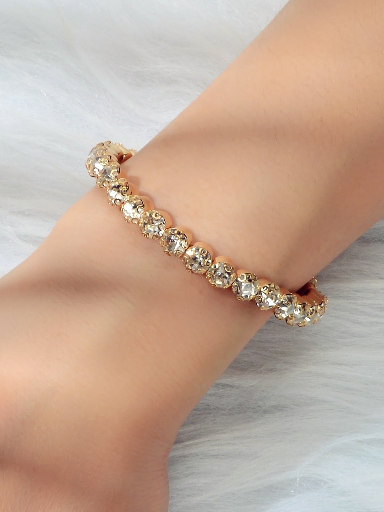 Textured Jewellery Faux Cubic Zirconia Classic Tennis Bracelet Nice Collection