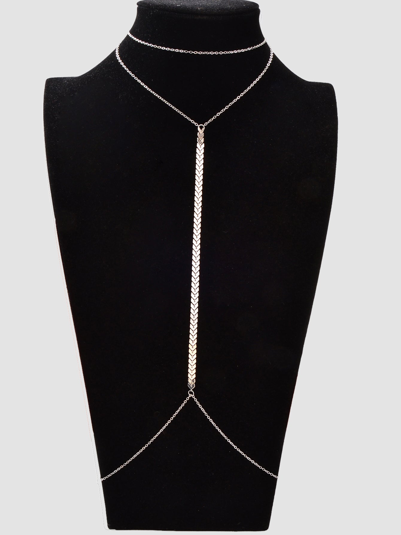 Silver Body Chains Layered Bra Chain Rave Chest Chain Nightclub Body Jewellery