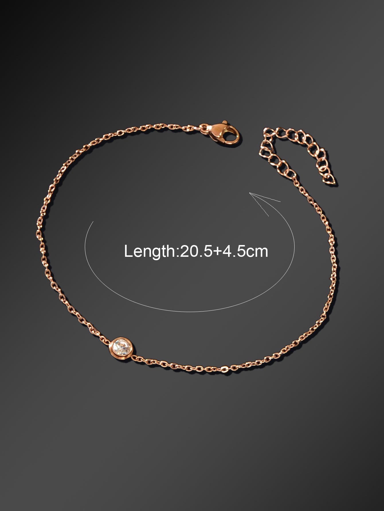 Delicate Summer Beach Rose Gold Chain Rhinstone Charm Anklets Women Jewellery