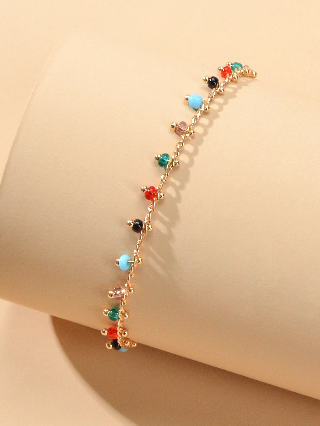 Bohemian Colorful Seed Beads Charm Gold Chain Necklace Women Holiday Jewellery