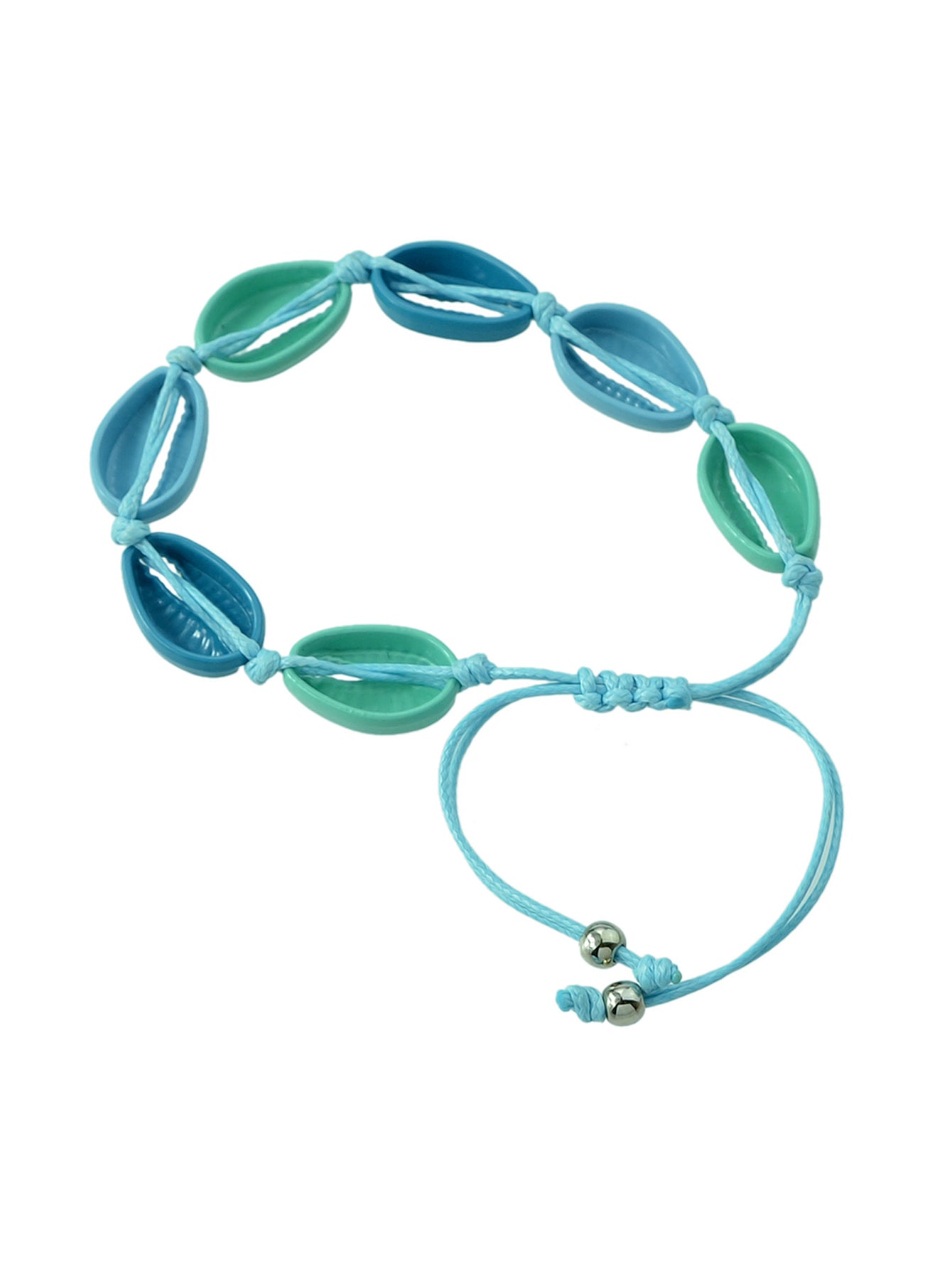 Ethnic Jewelry Colorful Enamel Shell Shape Adjustable Braided Bohemian Bracelet