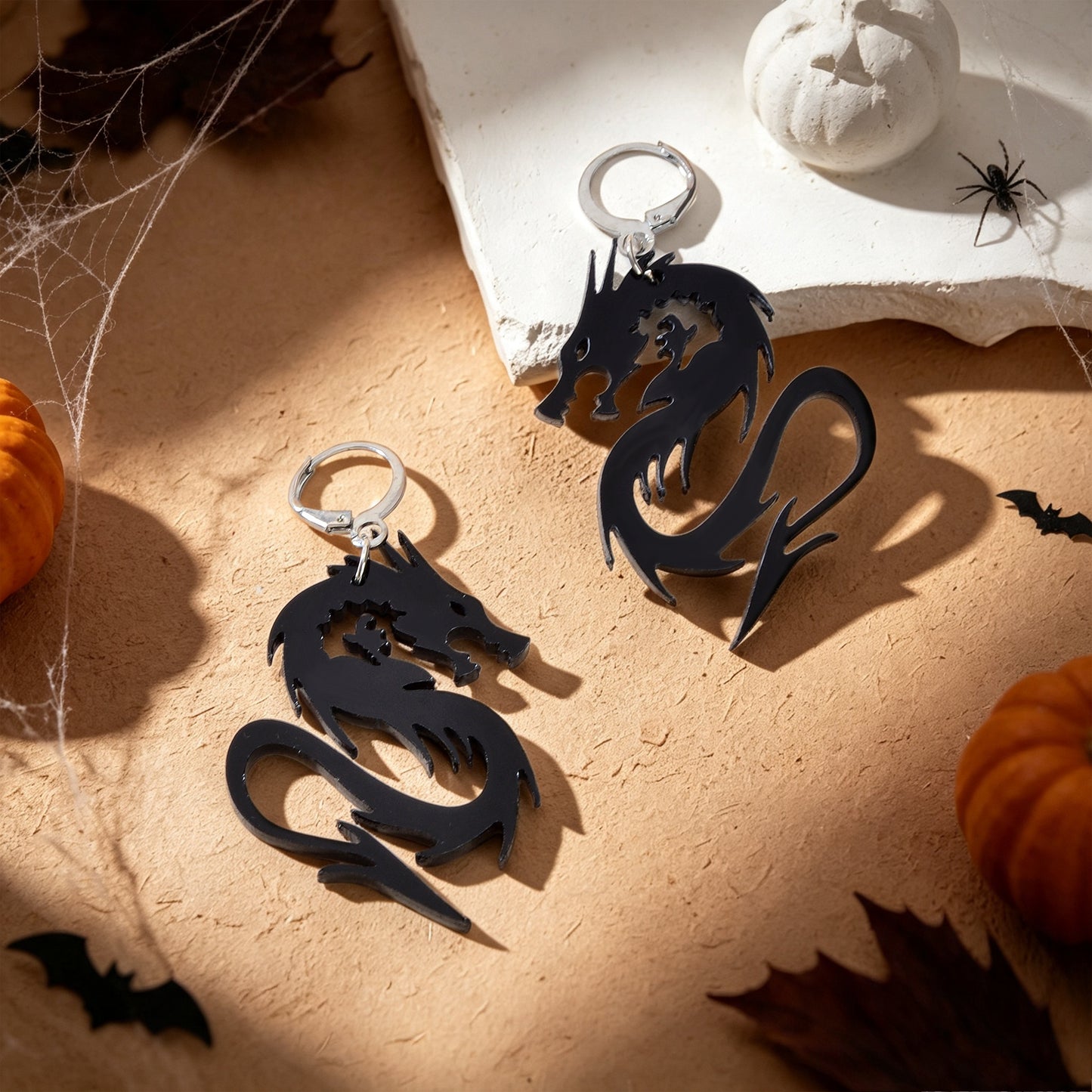 Halloween Acrylic Dragon Dangle Hoop Earring Gothic Spooky Party Cosplay Jewelry