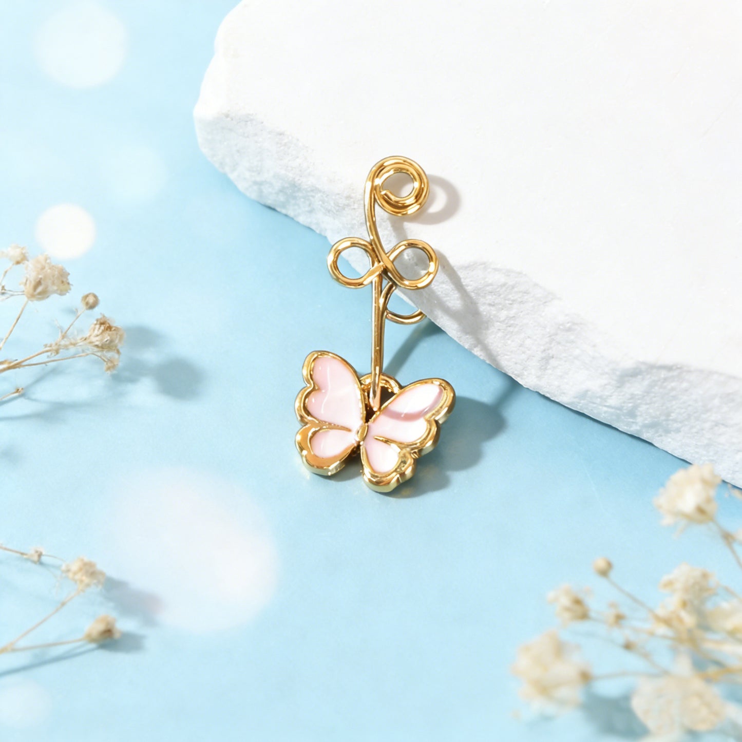 1 pc Piercing Nose Bone Studs Colorful Enamel Butterfly Nose Ring Faux Lip Ear