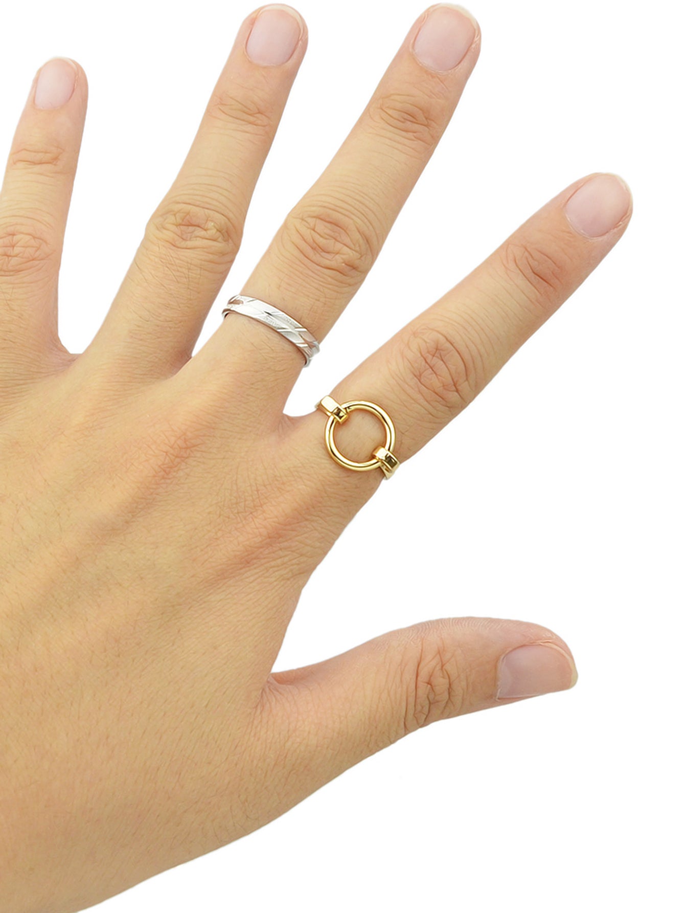 Hippie Jewellery Gold Silver Circle Metal Finger Ring Cool Punk Accessories Gift