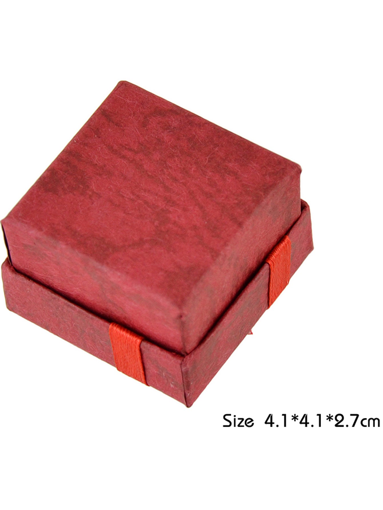 Pink Red Cardboard Square Jewellery Gift Boxes for Rings with Lid Ribbon Bowknot