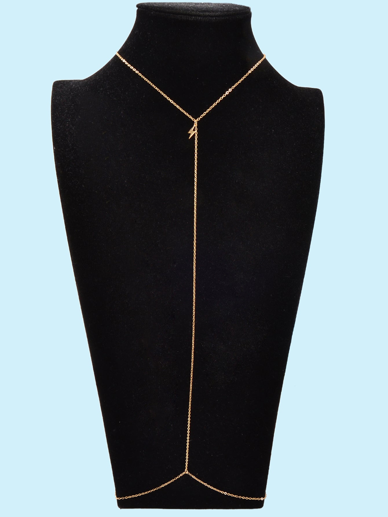 Minimalist Lightning Charm Gold Body Chain Bikini Beach Rave Girl Body Accessory
