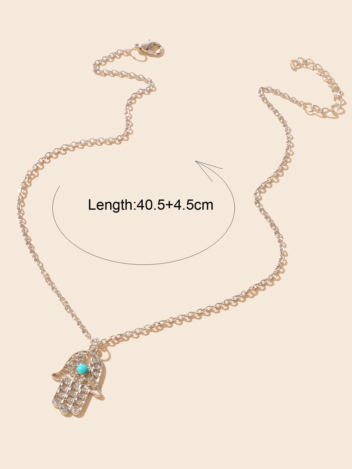 Dainty Gold Silver Chain Hollow Hamsa Hand Boho Charm Necklace Protection Lucky