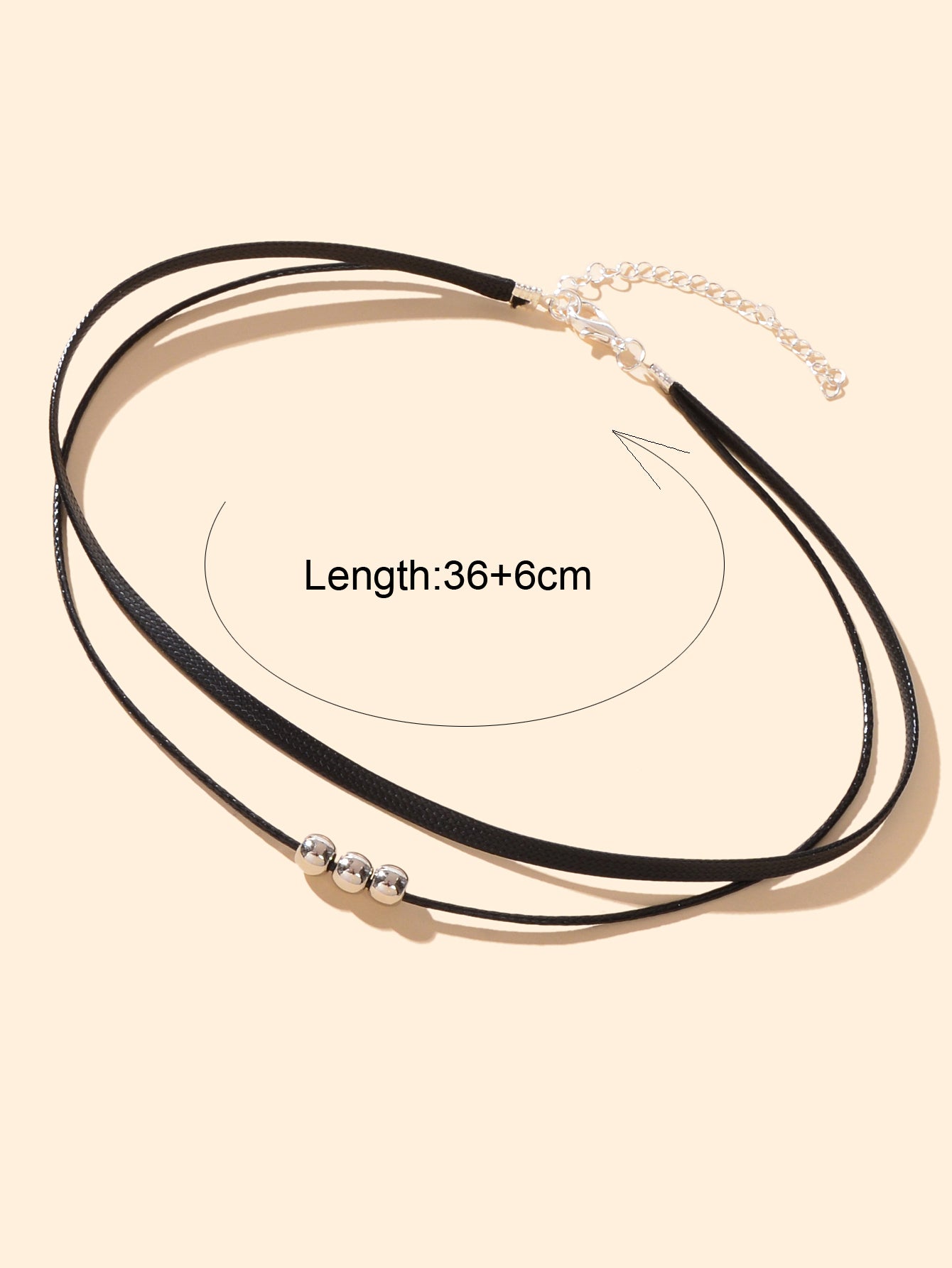 Gothic Hippie Black Pu Leather Double Layer Choker Cool Collar Short Necklace