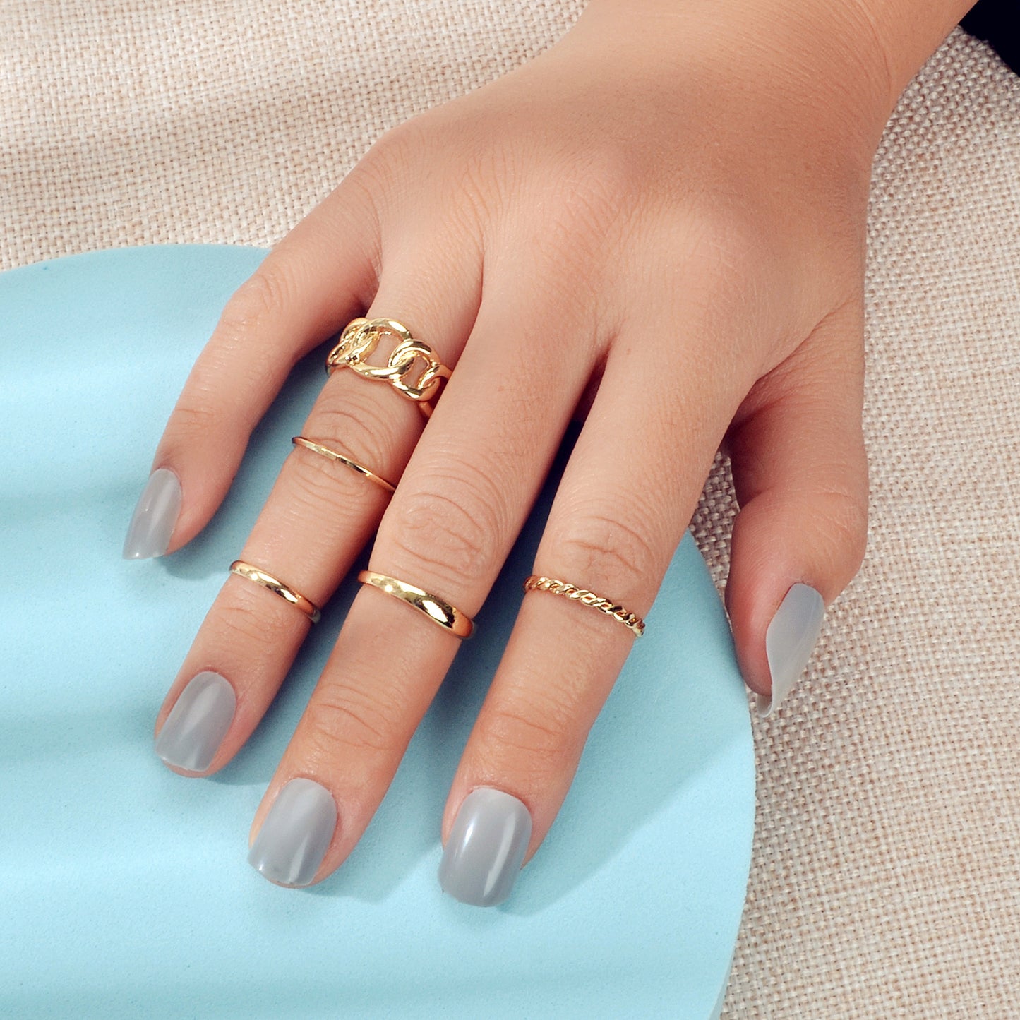 Multiple 5 pcs Minimalist Gold Silver Punk Stackable Midi Knuckle Rings set Gift