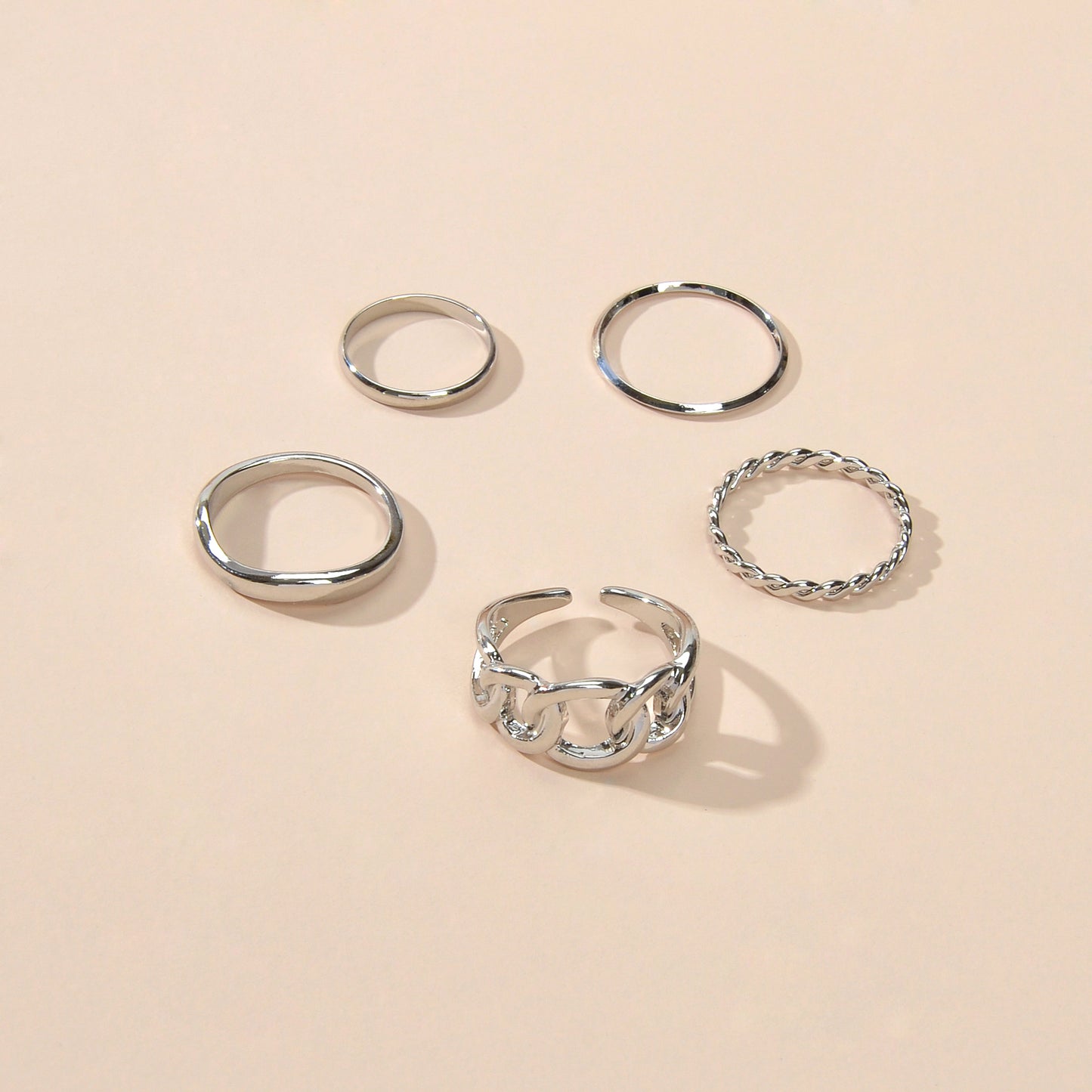 Multiple 5 pcs Minimalist Gold Silver Punk Stackable Midi Knuckle Rings set Gift
