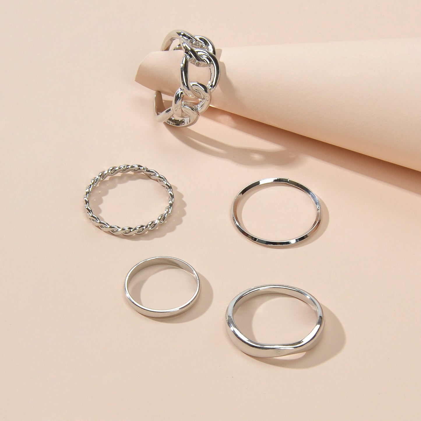 Multiple 5 pcs Minimalist Gold Silver Punk Stackable Midi Knuckle Rings set Gift