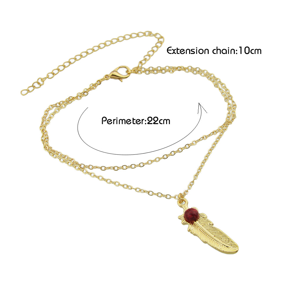 1 pc Gold Multi Layer Chain Feather Anklet Beach Barefoot Sandals Foot Jewellery