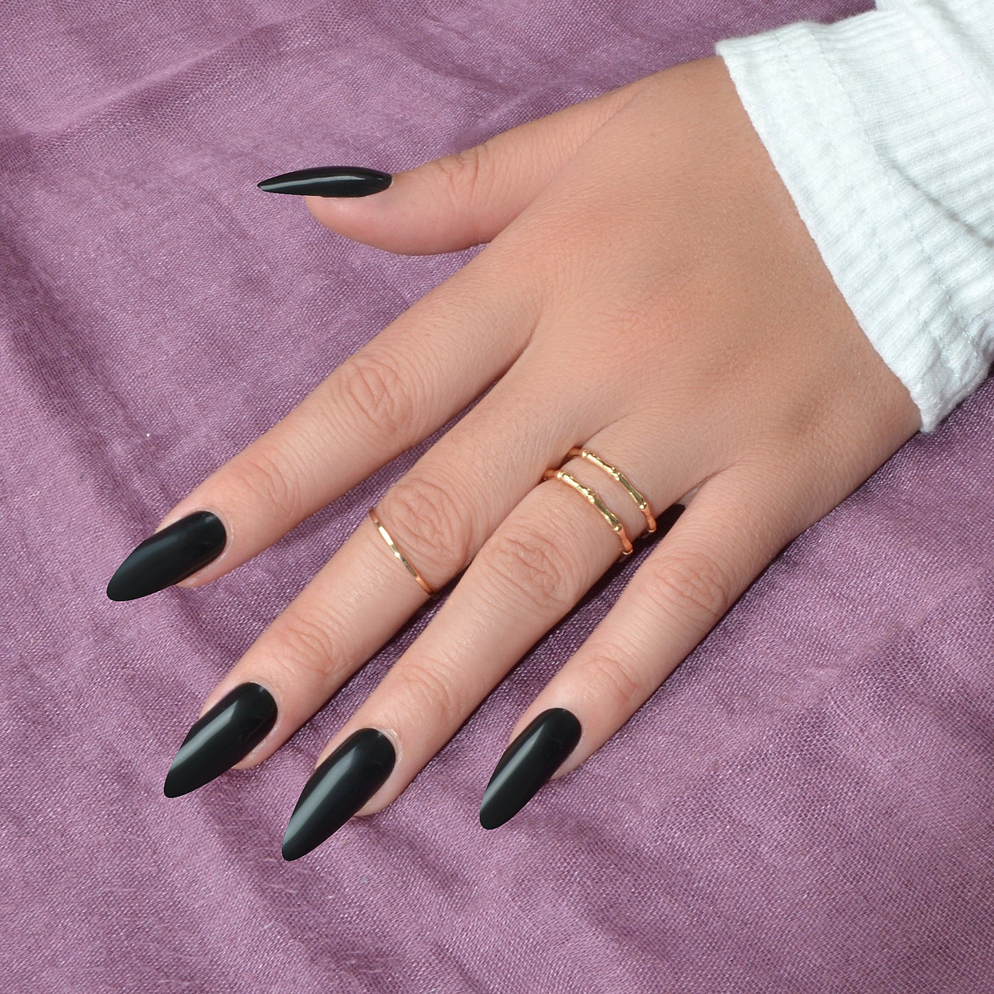 Trendy Jewelry 2pcs Minimalist Gold Silver Stackable Multiple Open Cuff Ring Set