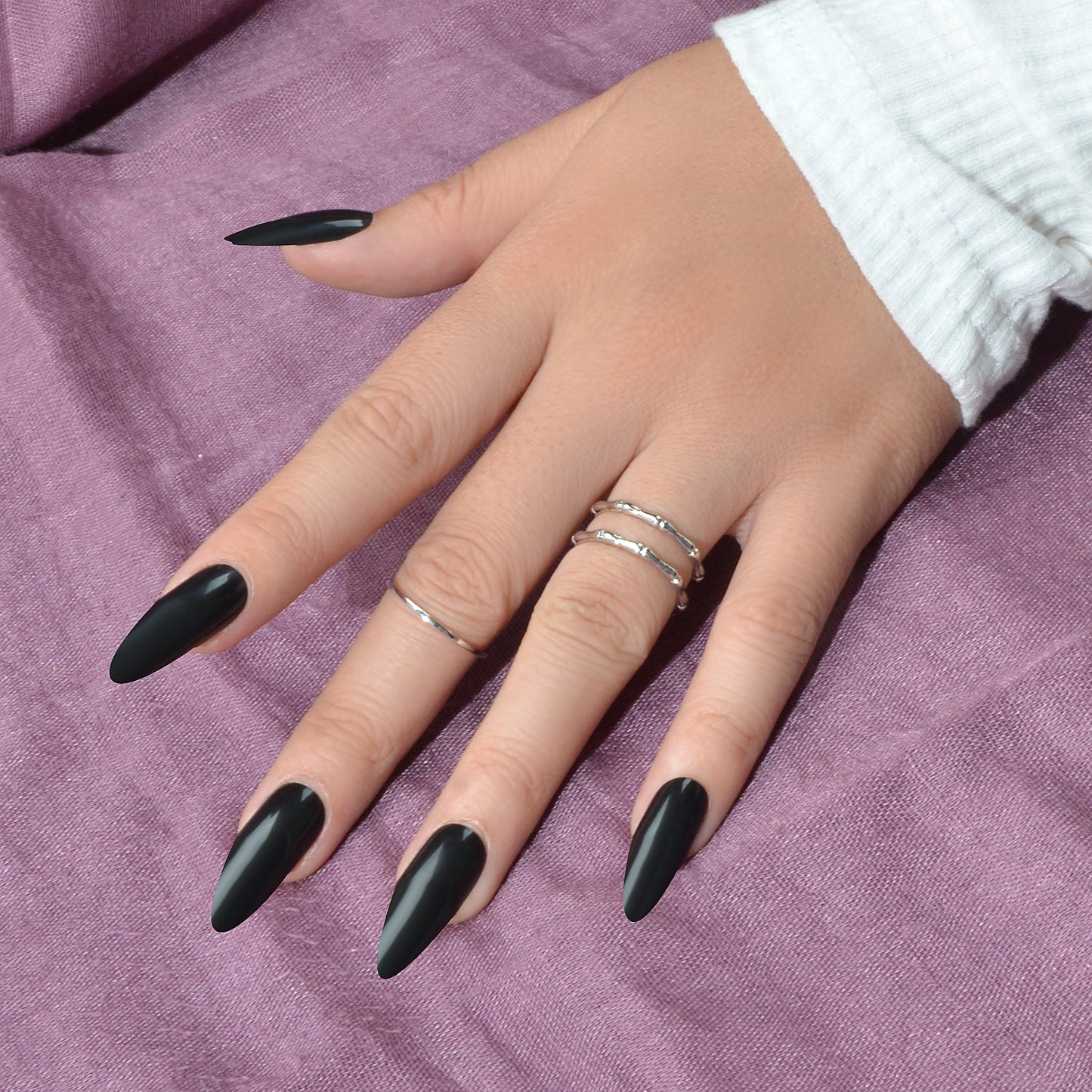 Trendy Jewelry 2pcs Minimalist Gold Silver Stackable Multiple Open Cuff Ring Set