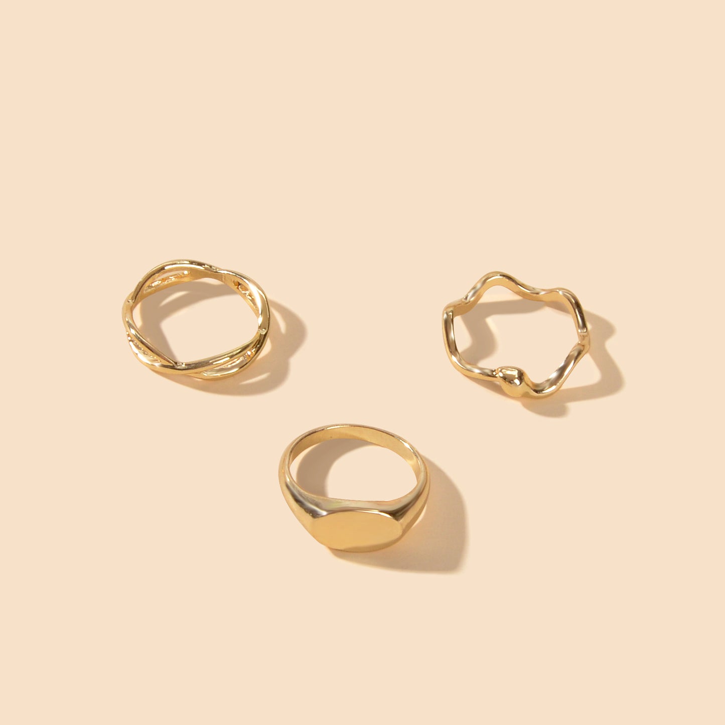 3 pcs Punk Jewelry Minimalist Gold Silver Stackable Multiple Midi Snake Ring Set