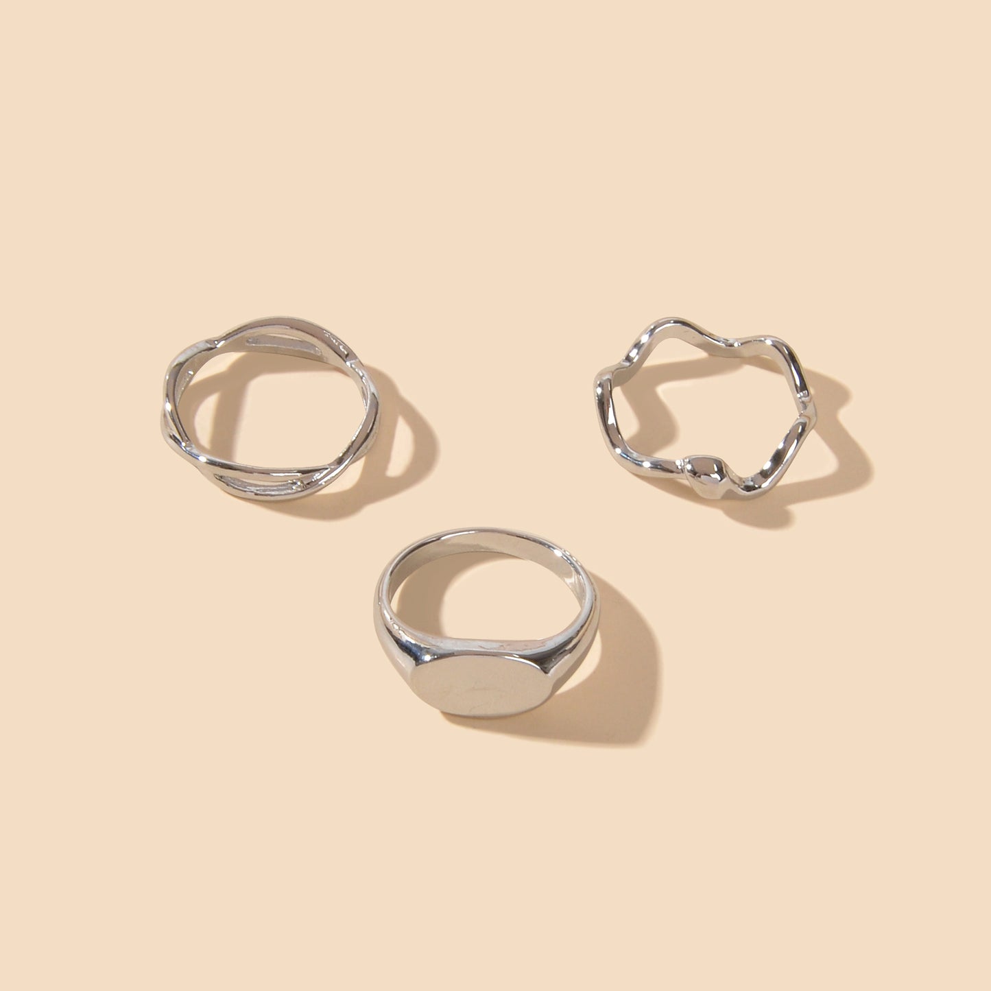 3 pcs Punk Jewelry Minimalist Gold Silver Stackable Multiple Midi Snake Ring Set
