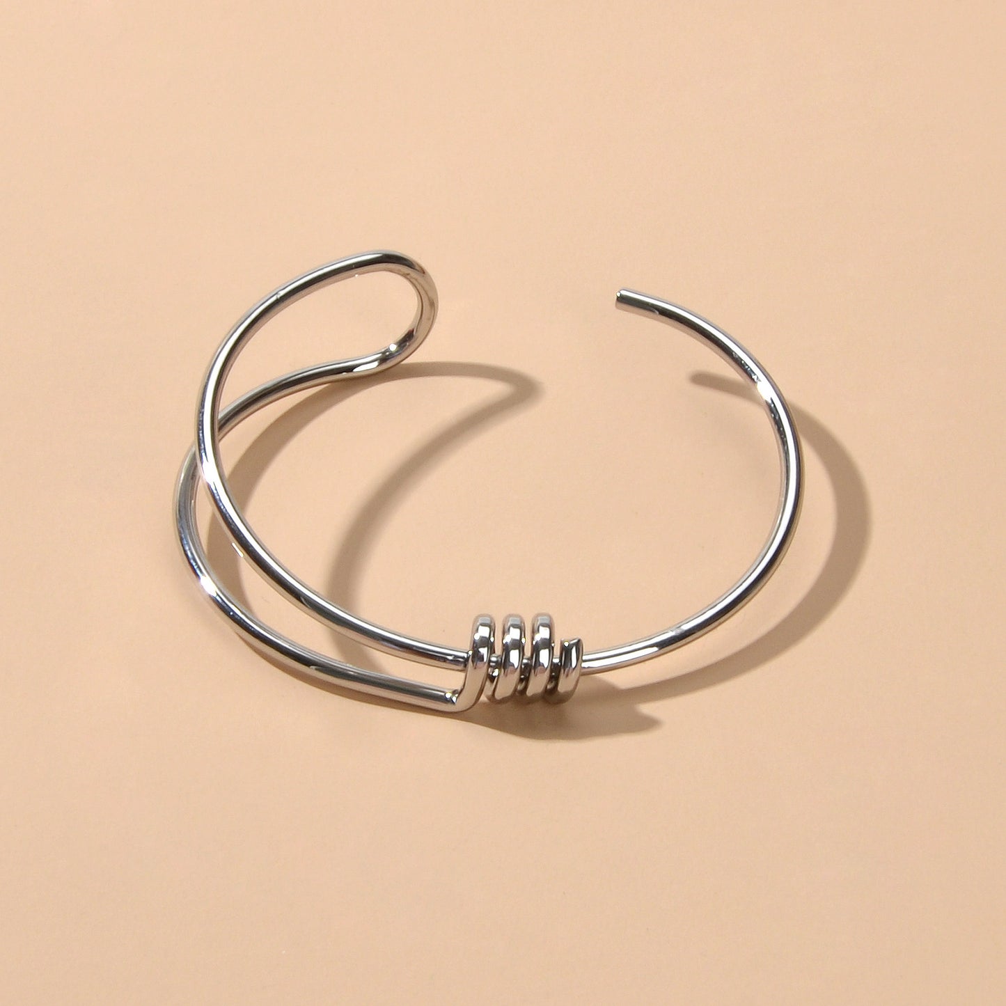Minimalist Geometric Design Simple Delicate Thin Wrist Open Cuff Bangle Bracelet