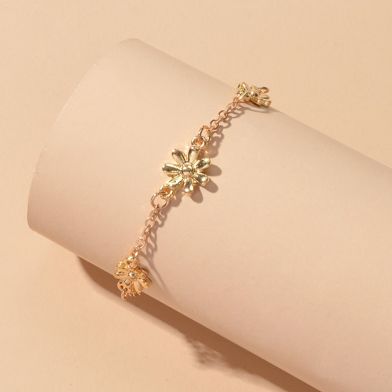 1 pc Gold Silver Flower Anklet Boho Chic Barefoot Sandals Foot Beach Jewellery