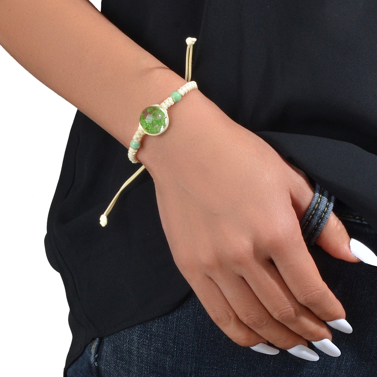 Ethnic Jewellery Handmade Braided Flower Decor Adjustable Rope Bohemian Bracelet