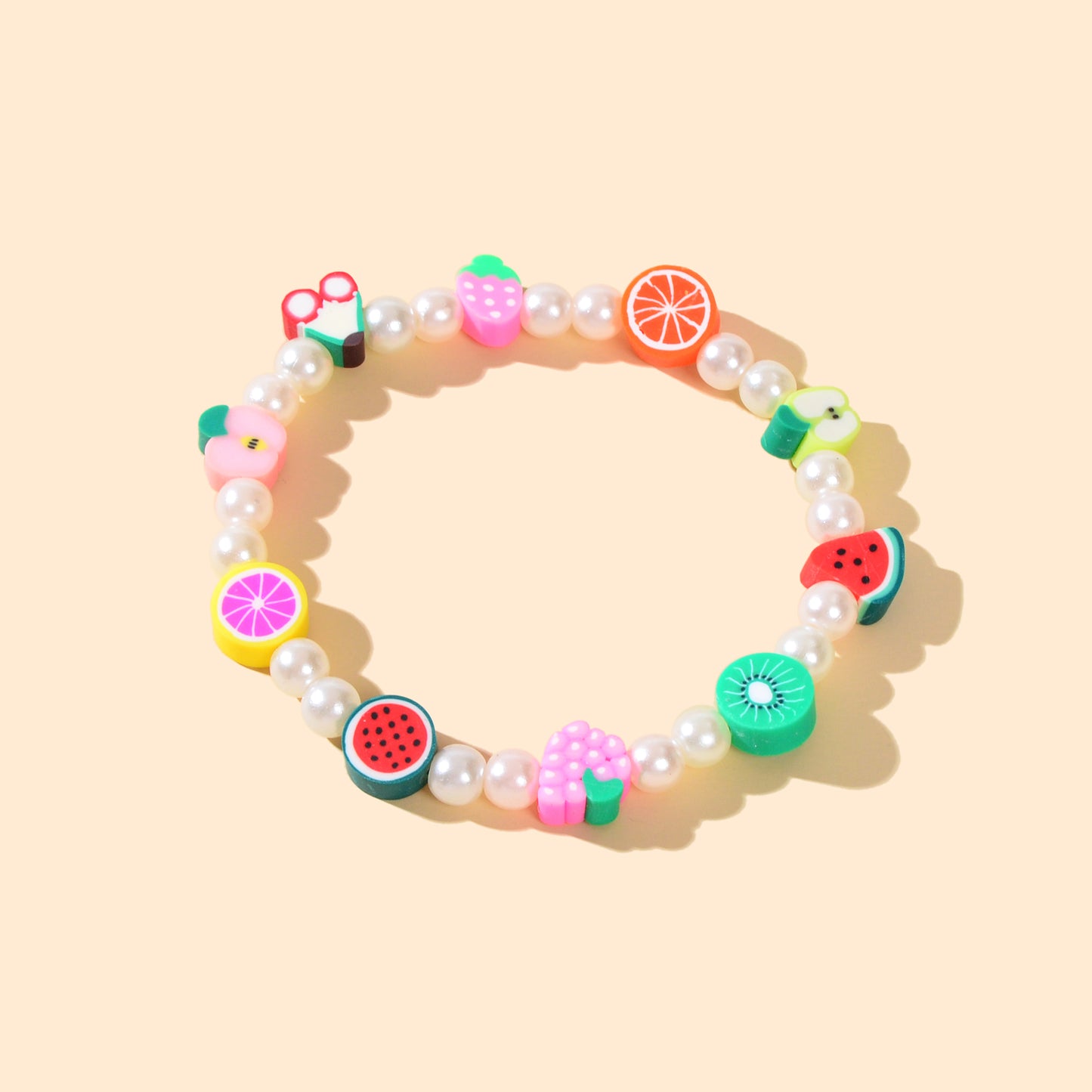 Lovely Colorful Watermelon Apple Elastic Bracelet Fruit Funny Gift Jewellery