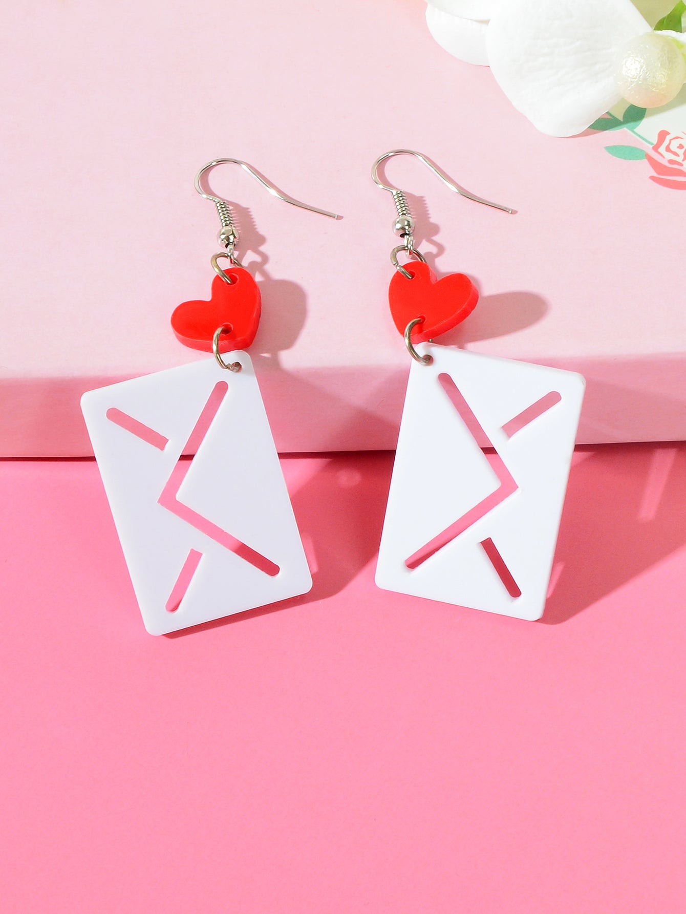 Pink Sweetheart Pendant Earrings Adorably Cute and Charming Girls Jewellery Gift
