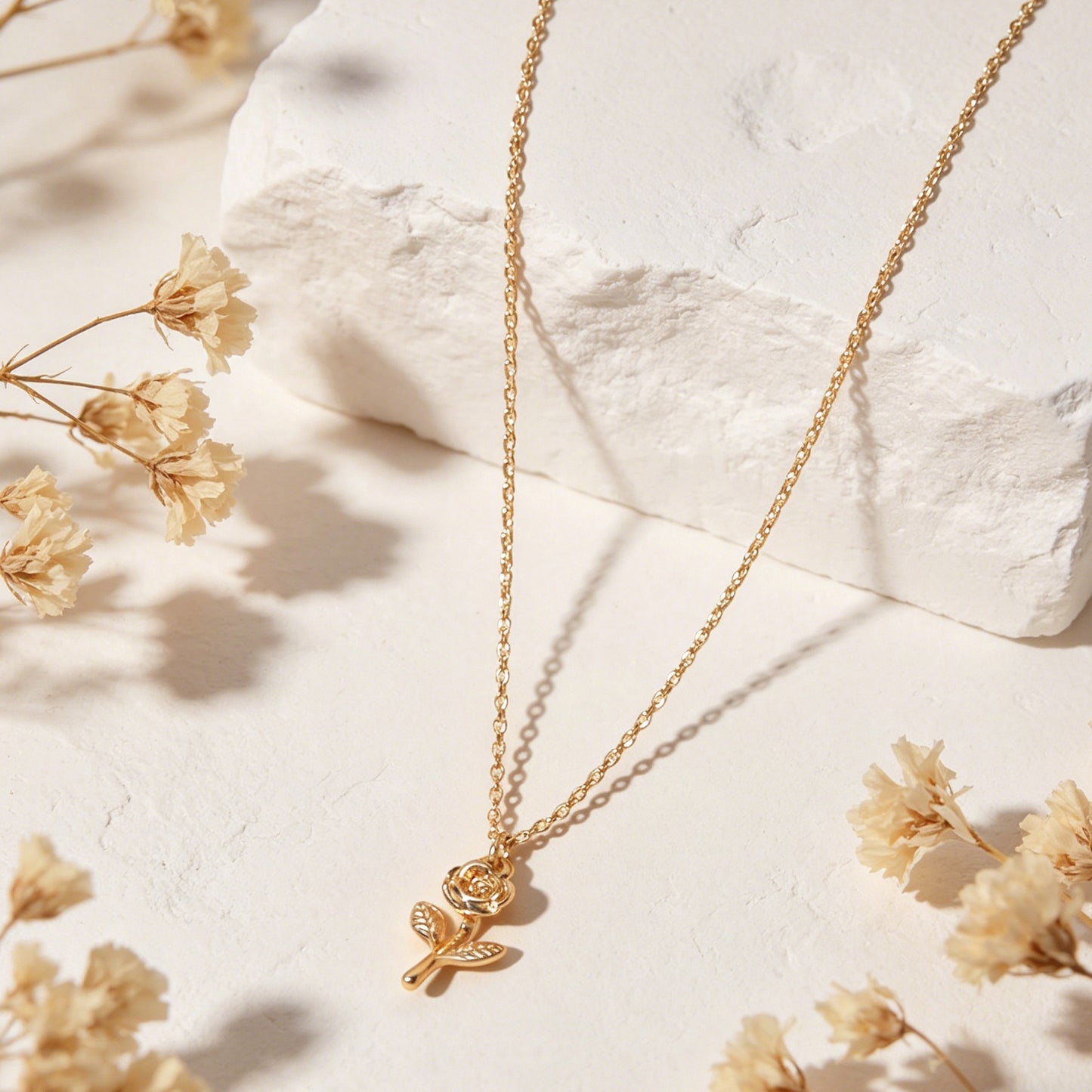 AU Stock Jewellery Gold Chain Rose Flower Charm Necklace Teens Women Lover Gift