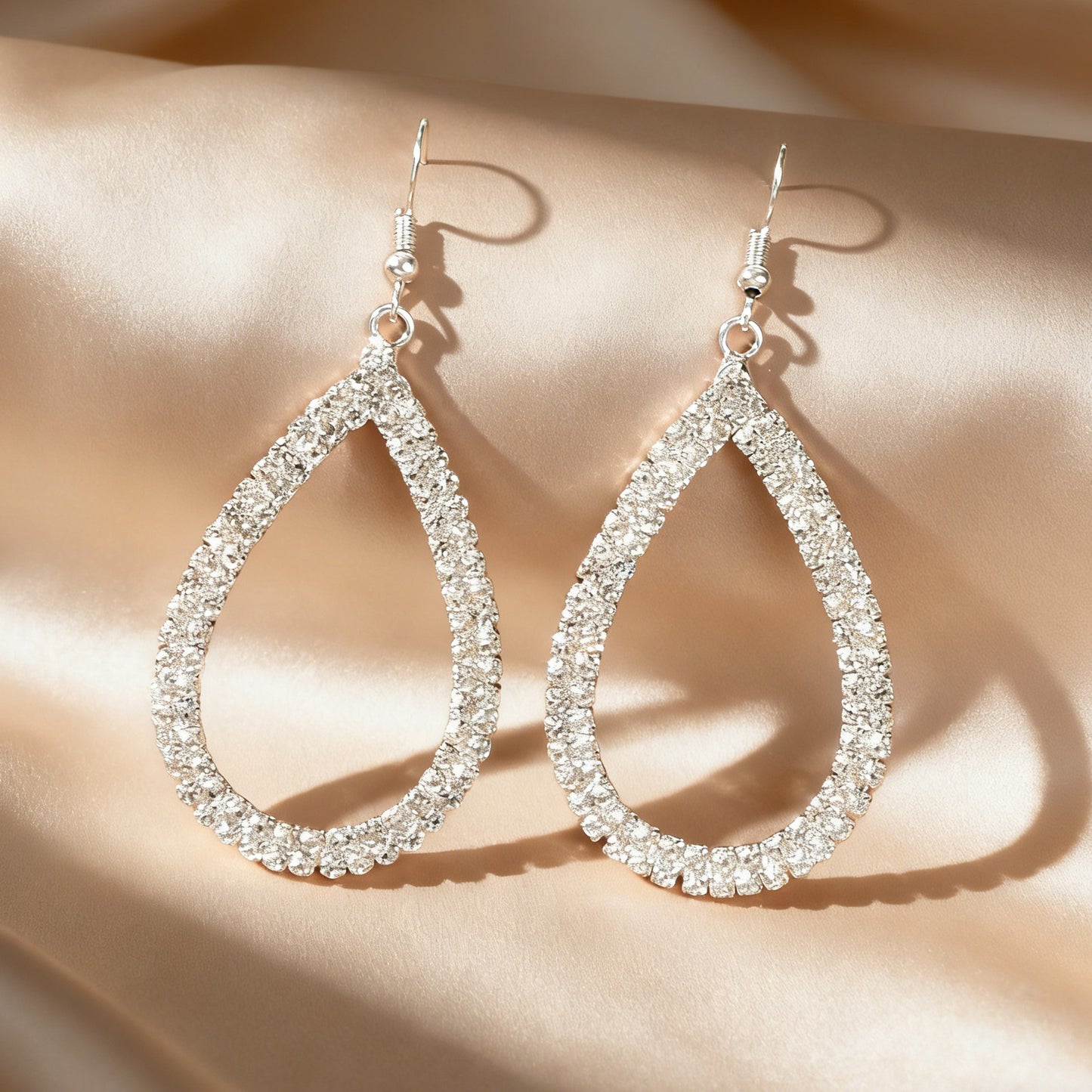 Silver Colour Stunning artificial crystal inlaid Drop Earrings Gorgeous Jewelry
