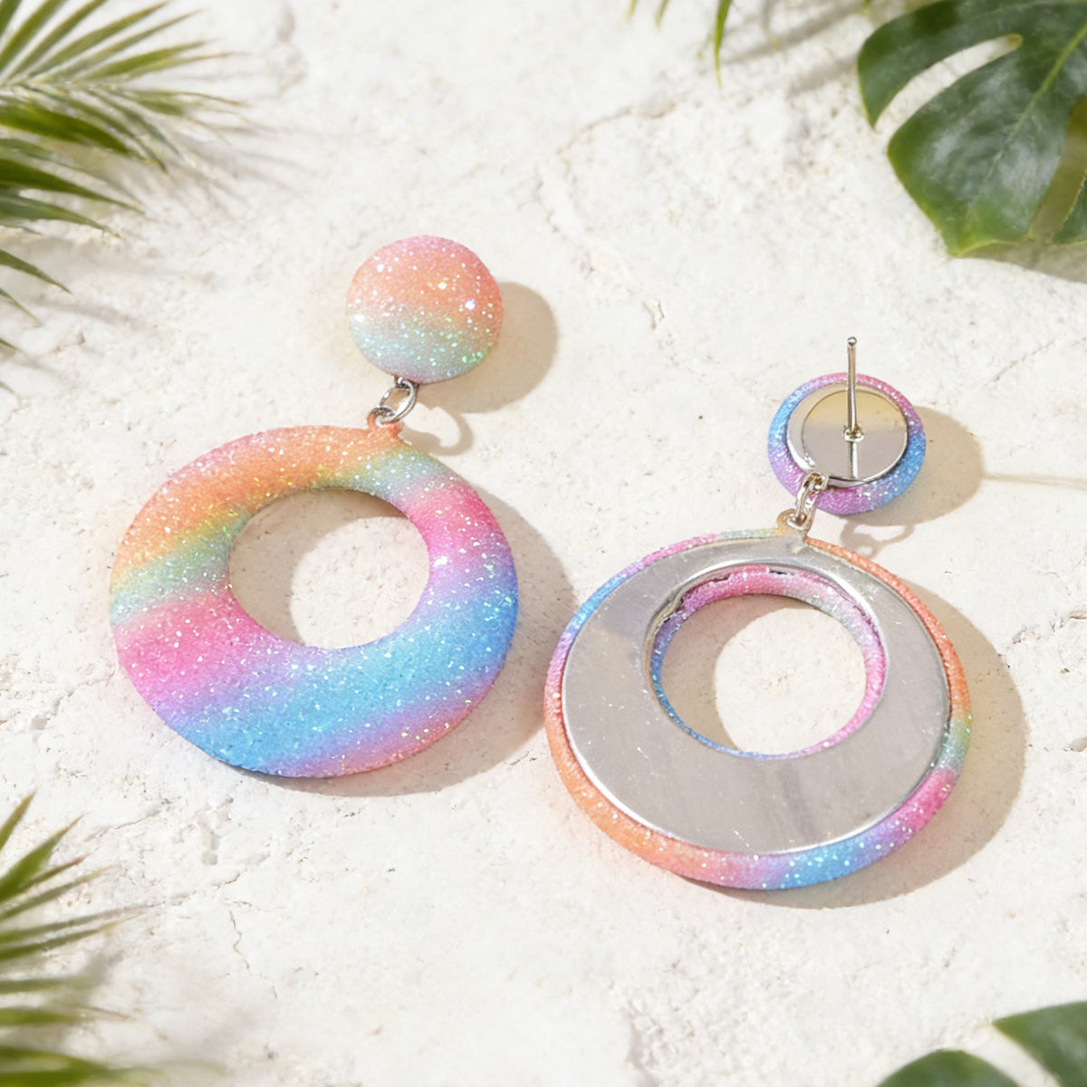 Y2k Style Jewellery Candy Color Round Circle Dangle Geometric Earrings for Women