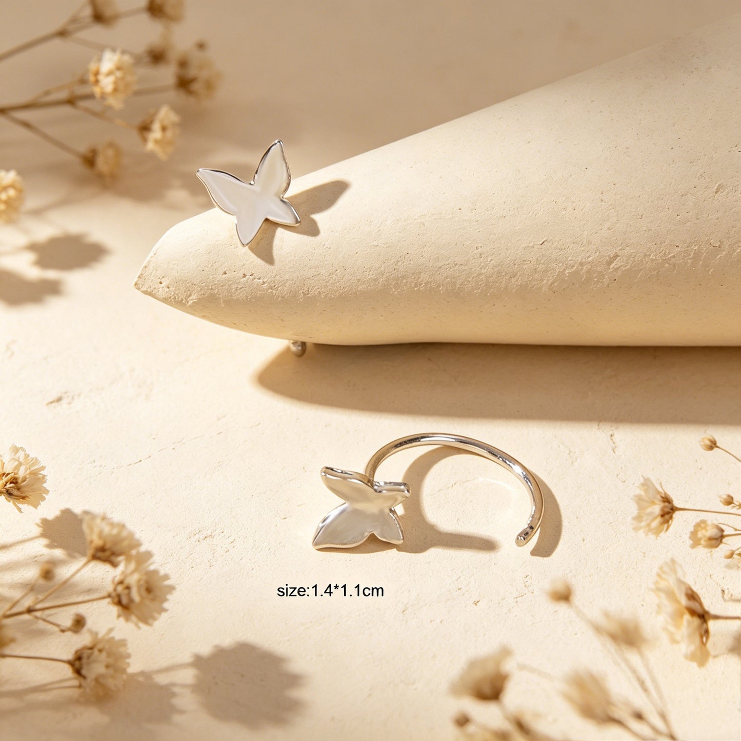 Minimalist Gold Silver Butterfly Cute Hoop Earrings Cute Stud Women Accessories