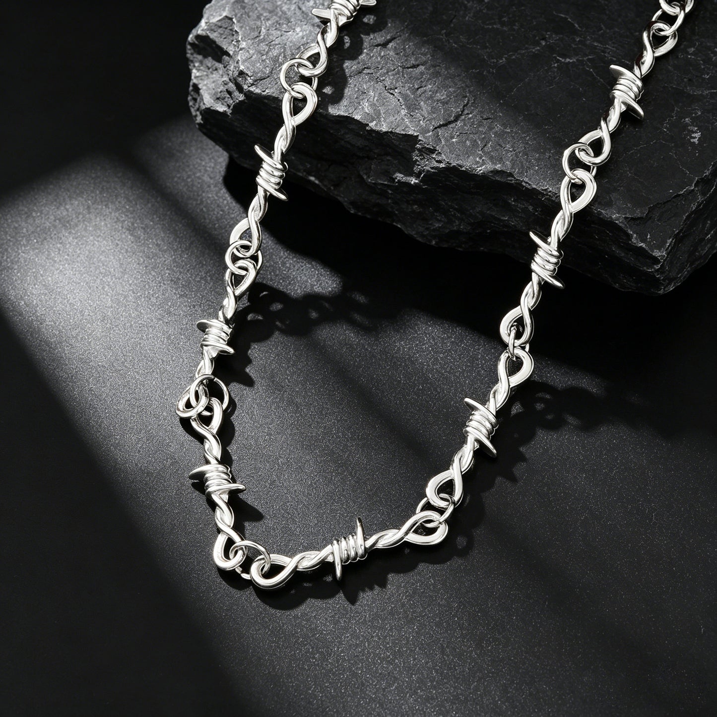 1 pc Punk Rock Style Silver Link Chain Collar Necklace Daily Music Festival Gothic Jewelry