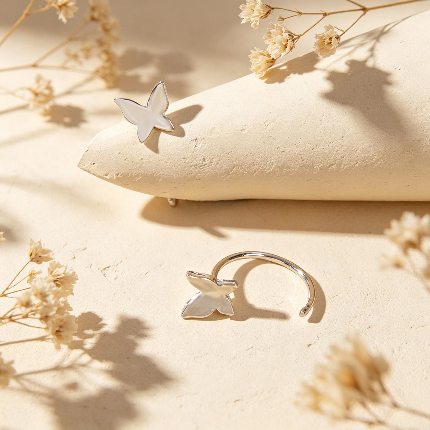 Minimalist Gold Silver Butterfly Cute Hoop Earrings Cute Stud Women Accessories