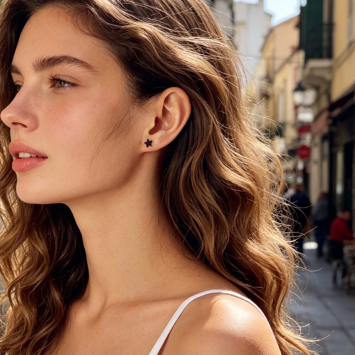 Minimalist Jewellery Star Moon Cute Asymmetric Stud Earrings Stunning Accessory