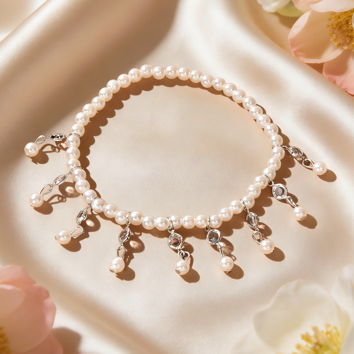 Beach Elastic Imitation Pearl Bead Charm Anklet Foot Chain Bracelet Jewelry Gift