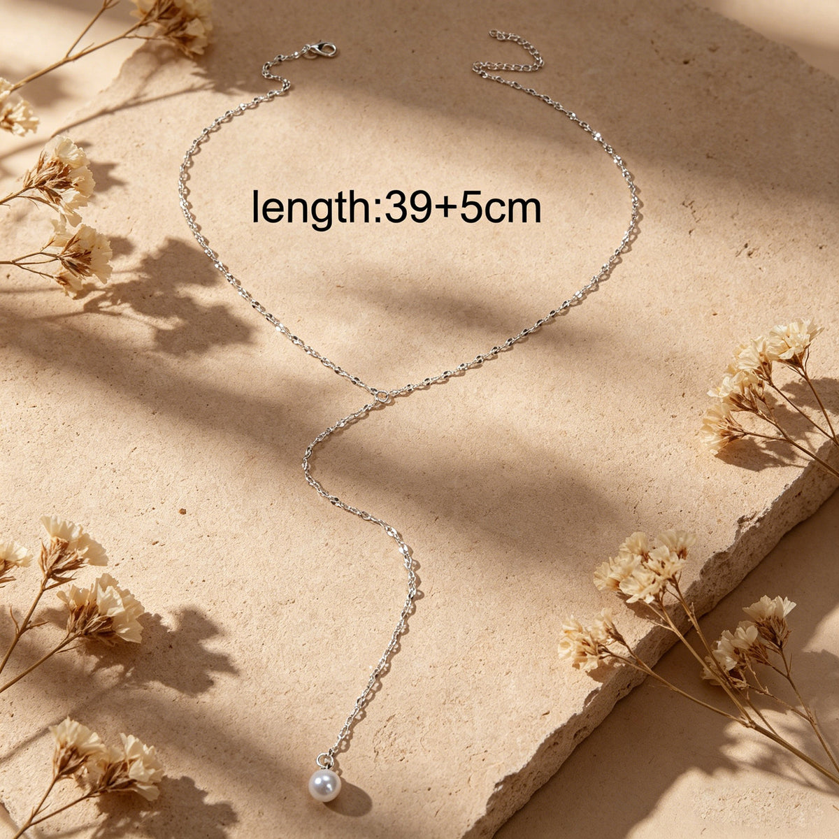 Pearl Silver Tone Long Chain Necklace Tassel Party Jewellery Women Accessories