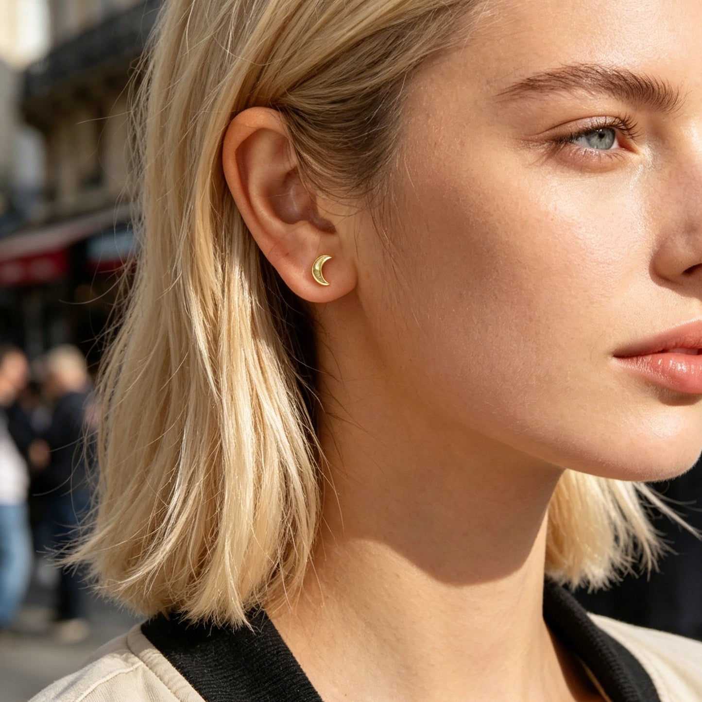 Minimalist Jewellery Star Moon Cute Asymmetric Stud Earrings Stunning Accessory