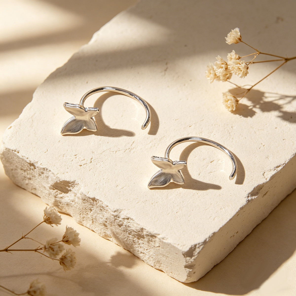 Minimalist Gold Silver Butterfly Cute Hoop Earrings Cute Stud Women Accessories