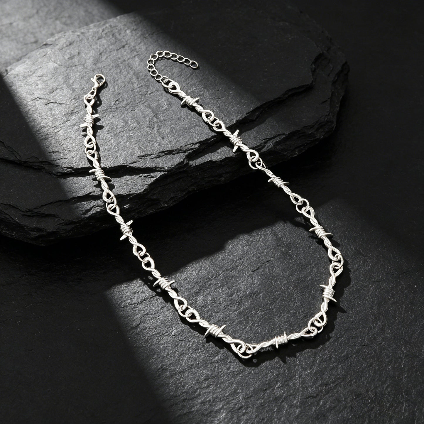 1 pc Punk Rock Style Silver Link Chain Collar Necklace Daily Music Festival Gothic Jewelry