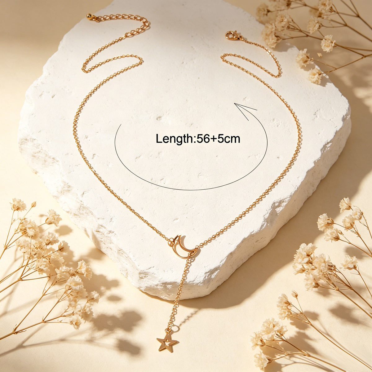 Dangle Y Lariat Crescent Moon Star Drop Charm Necklace Women's Choker Party Gift