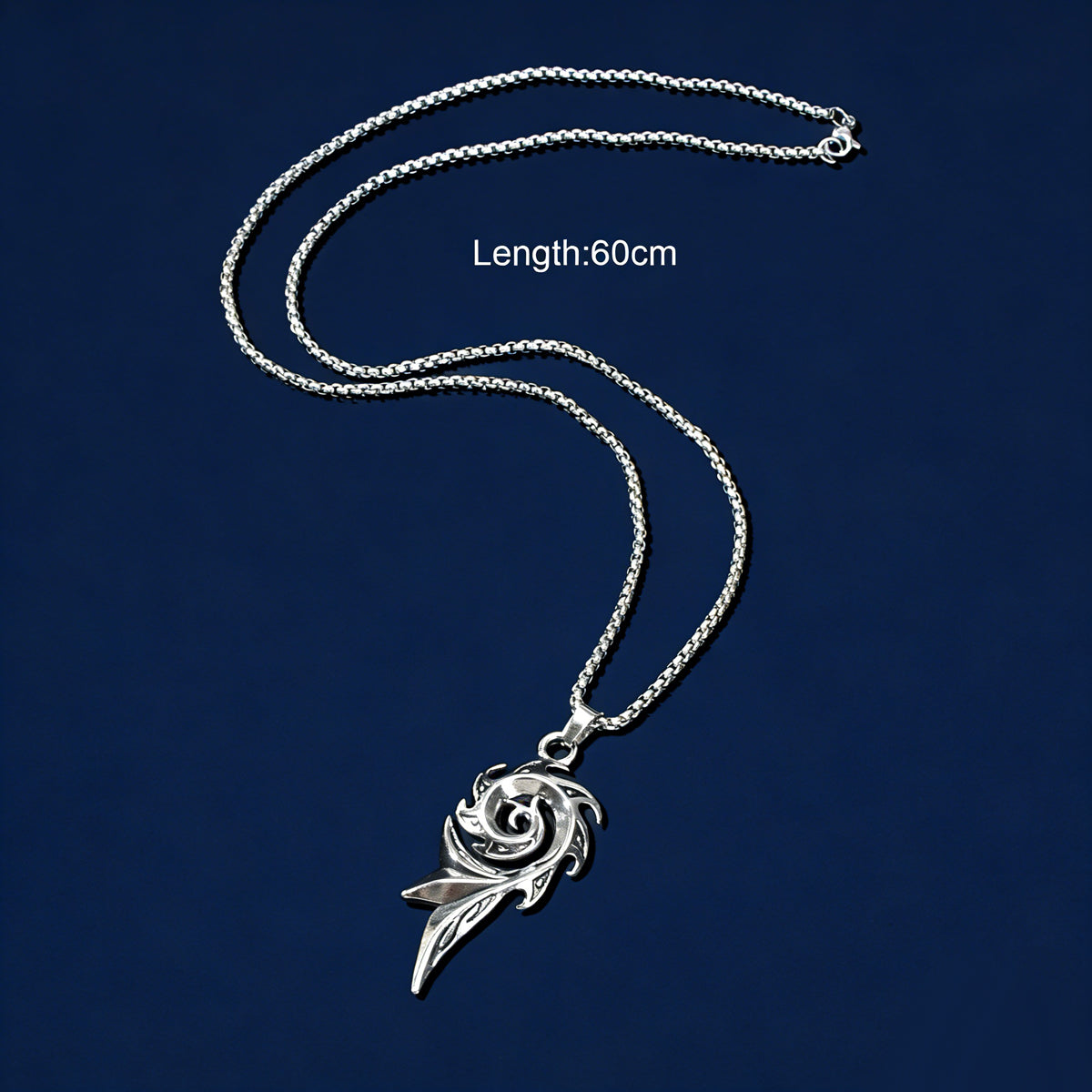 1pc Punk Rock Style Stainless Steel Long Chain Geometric Pendant Necklace Men Party Daily Jewelry