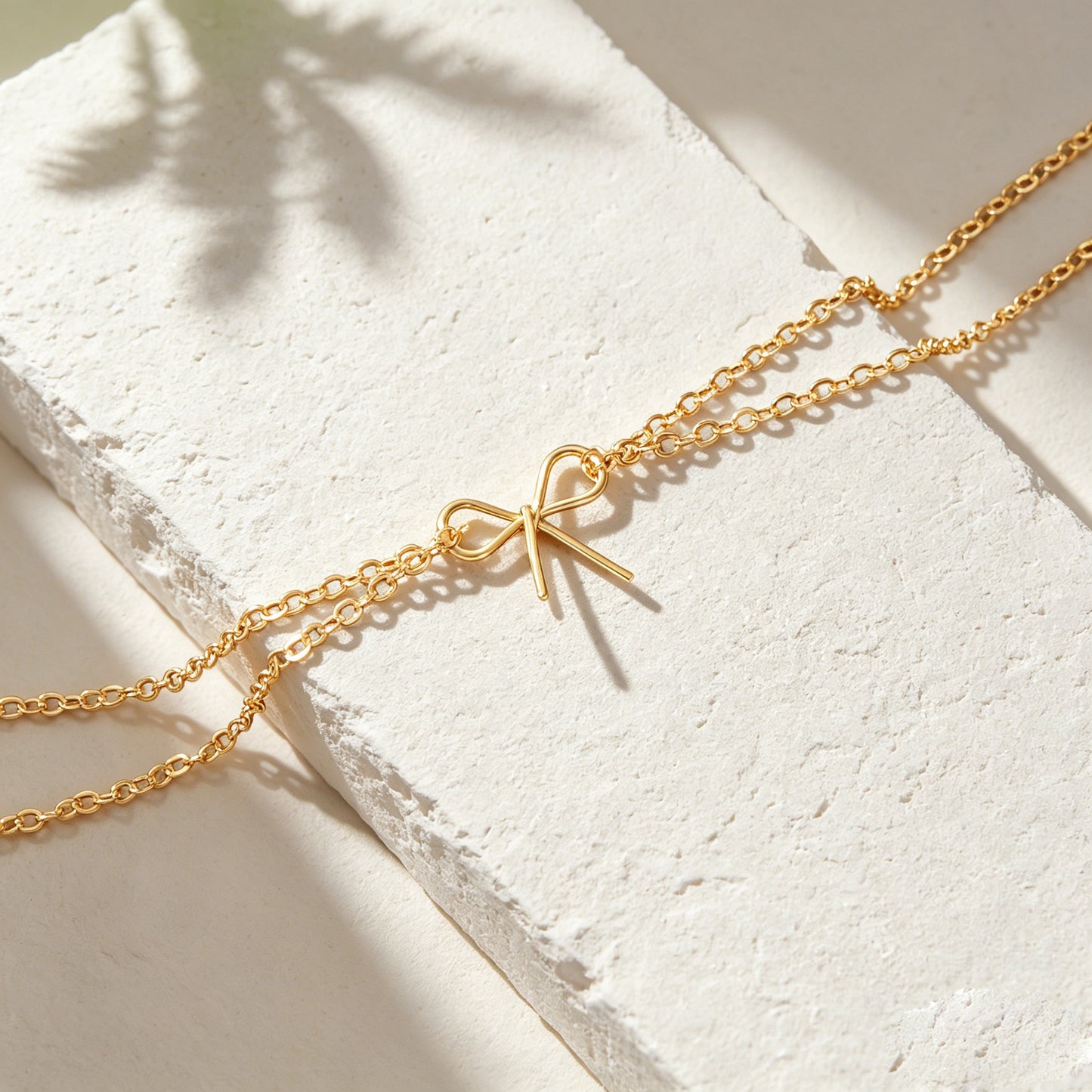 Minimalist Summer Gold Silver Bow Double Layer Chain Anklet Holiday Foot Jewelry