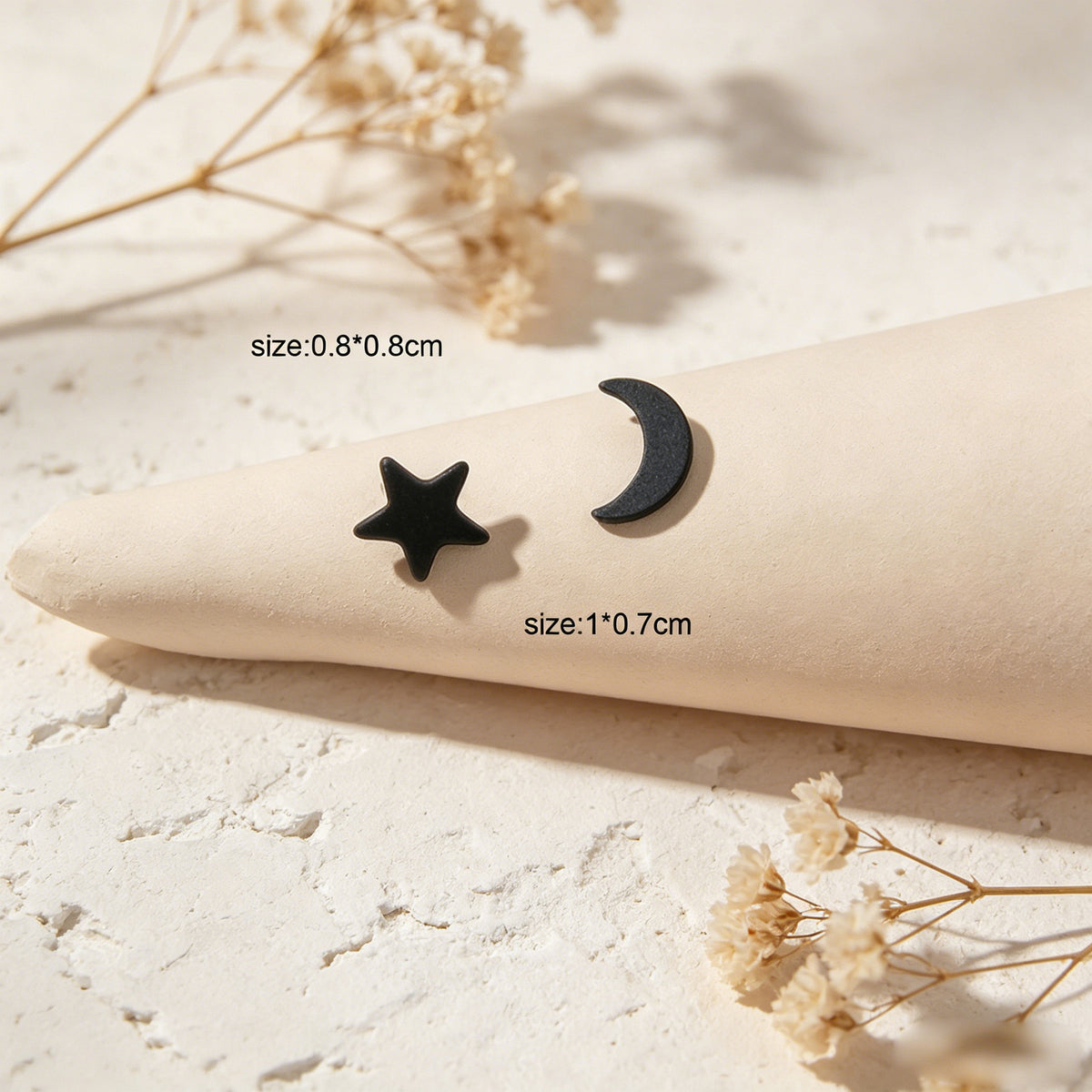 Minimalist Jewellery Star Moon Cute Asymmetric Stud Earrings Stunning Accessory