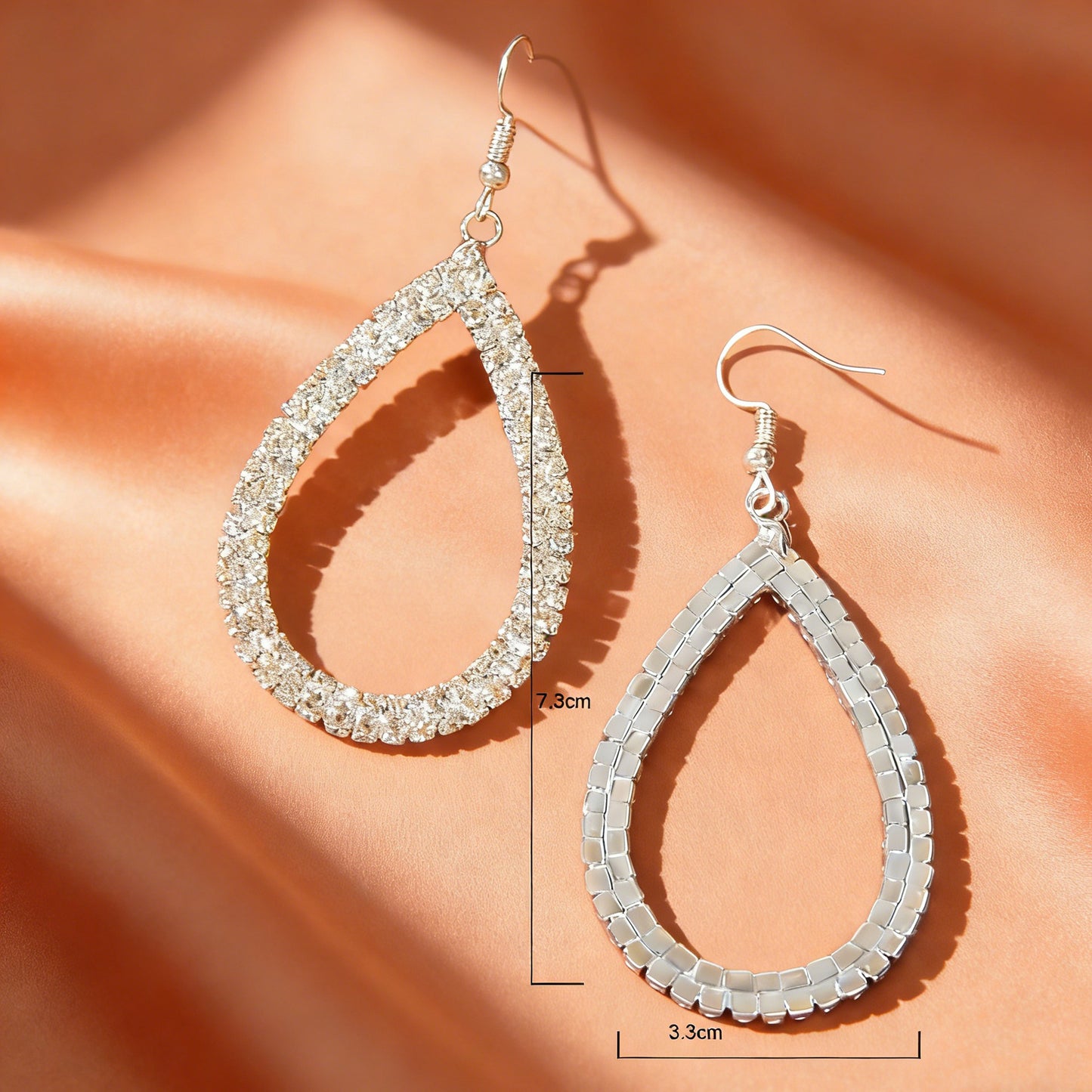 Silver Colour Stunning artificial crystal inlaid Drop Earrings Gorgeous Jewelry