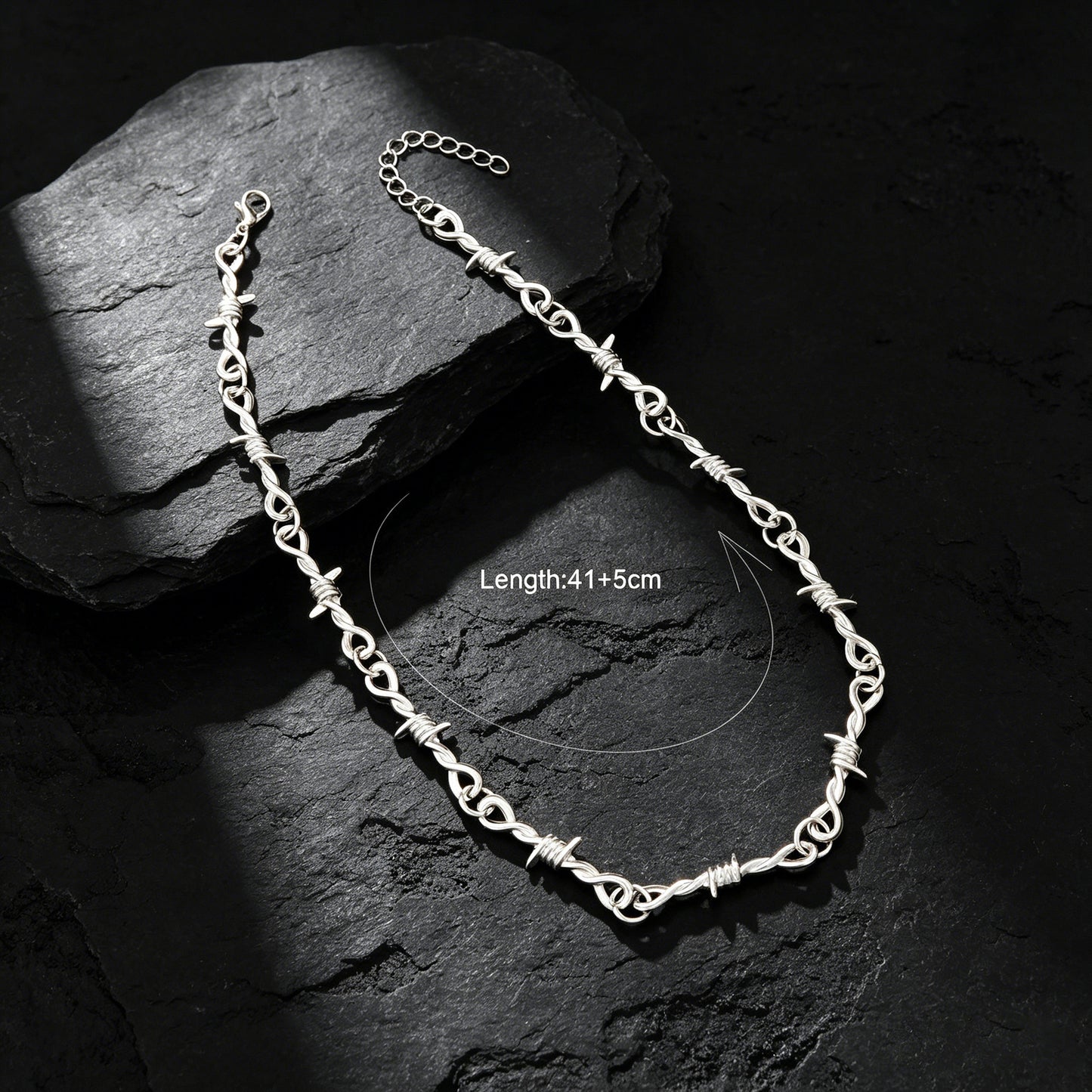 1 pc Punk Rock Style Silver Link Chain Collar Necklace Daily Music Festival Gothic Jewelry
