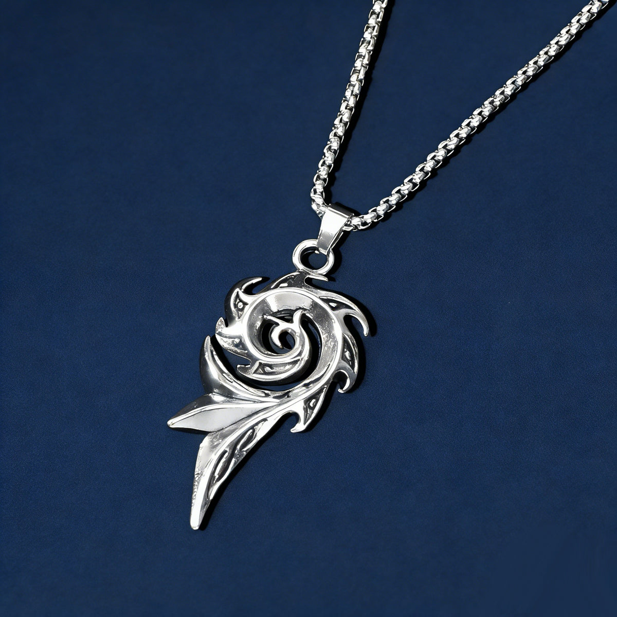 1pc Punk Rock Style Stainless Steel Long Chain Geometric Pendant Necklace Men Party Daily Jewelry